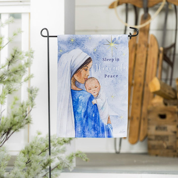 Sleep In Heavenly Peace Christmas Garden Flag 2 Sided Mary Jesus heartlandflags