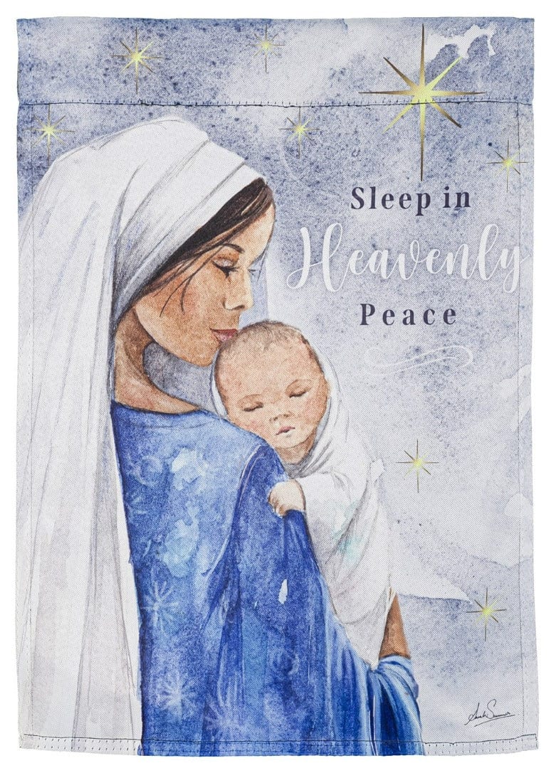 Sleep In Heavenly Peace Christmas Garden Flag 2 Sided Mary Jesus heartlandflags