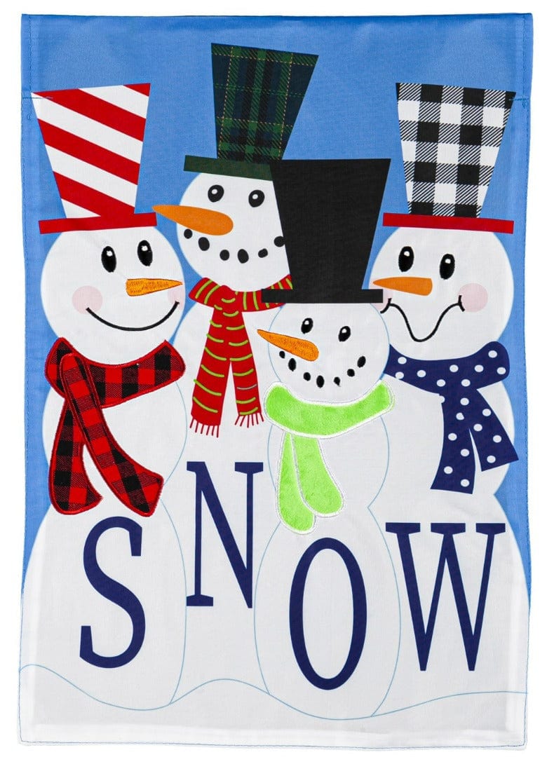 Snow Friends Winter Banner 2 Sided Applique heartlandflags