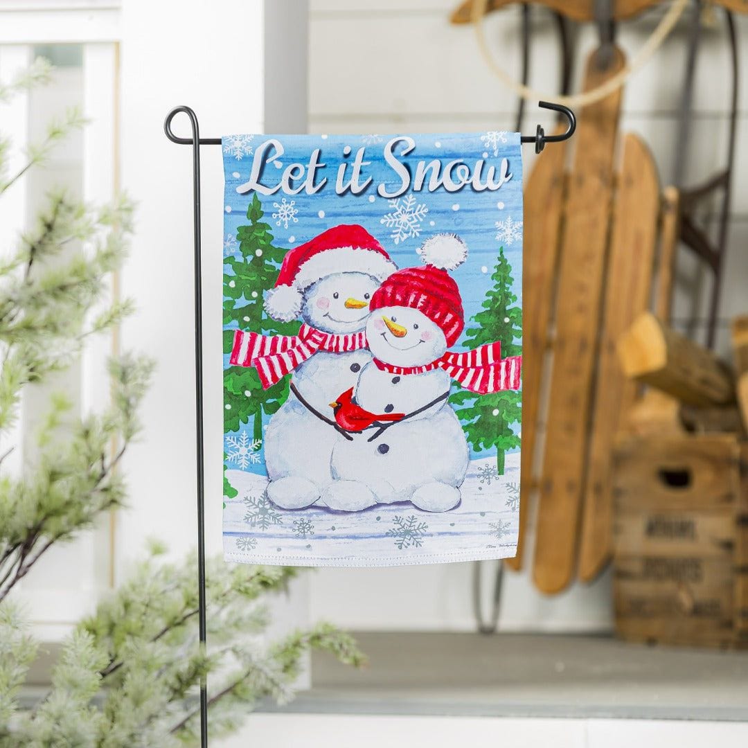 Snowman Family Winter Garden Flag 2 Sided Let It Snow heartlandflags