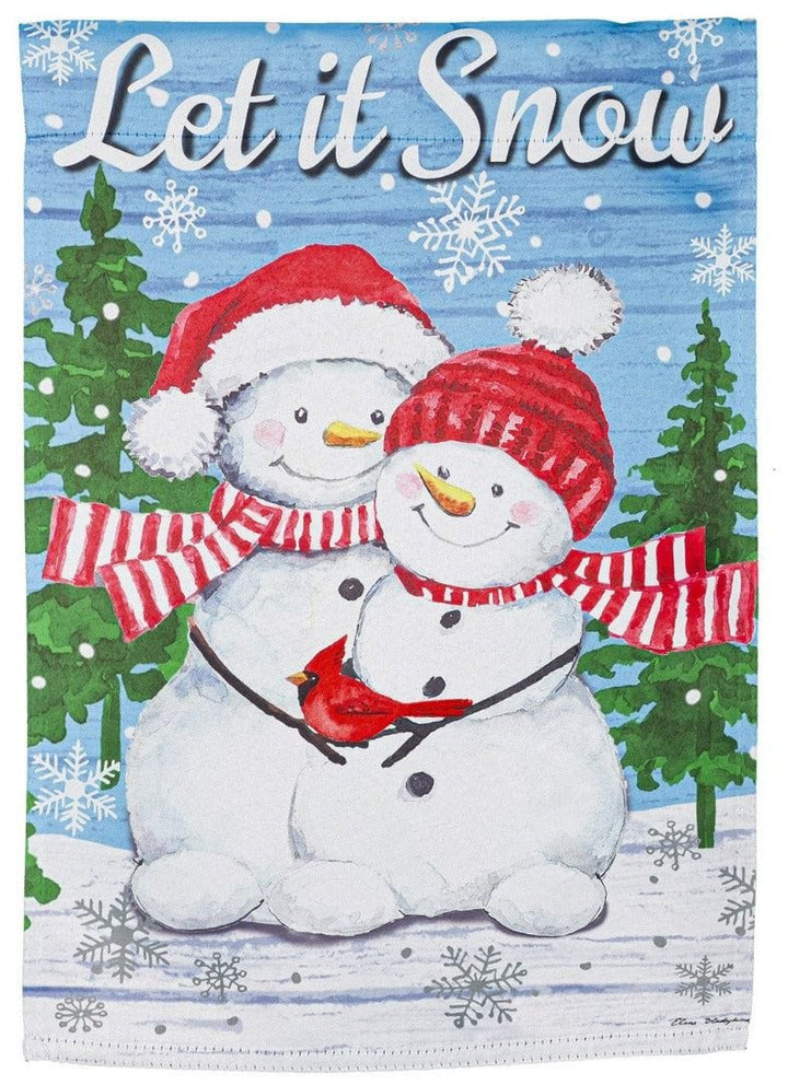 Snowman Family Winter Garden Flag 2 Sided Let It Snow heartlandflags