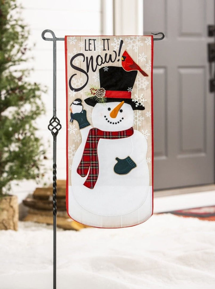 Snowman Let It Snow Long Garden Flag 2 Sided XL heartlandflags