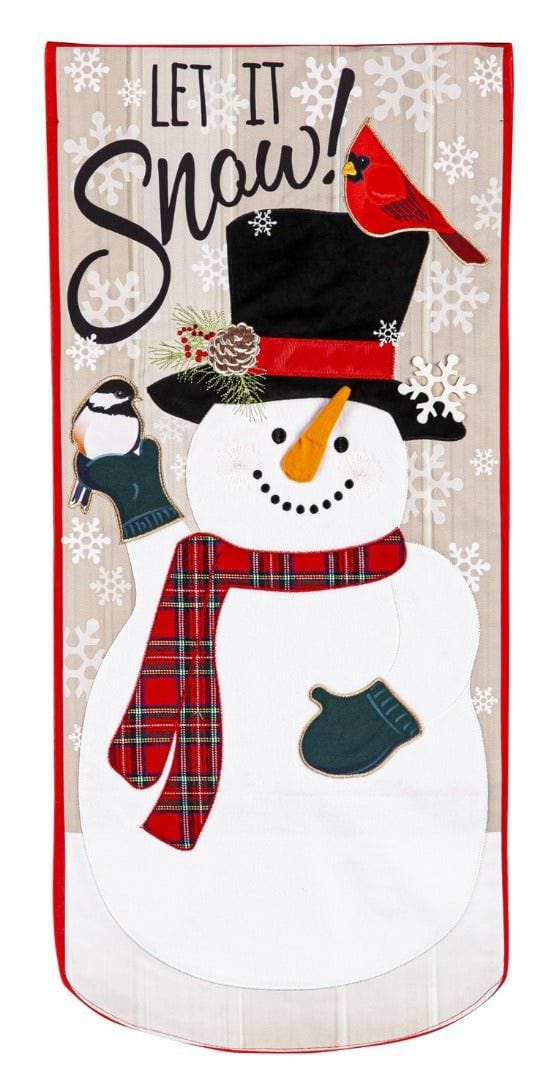 Snowman Let It Snow Long Garden Flag 2 Sided XL heartlandflags