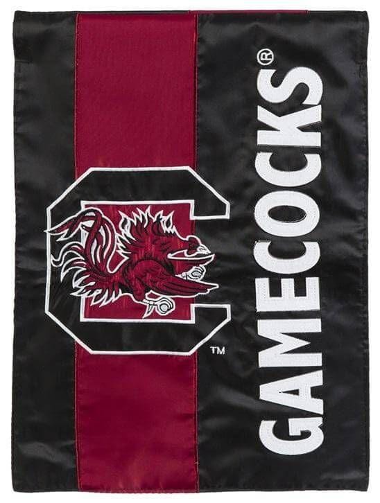 South Carolina Gamecocks Garden Flag 2 Sided Applique Logo heartlandflags