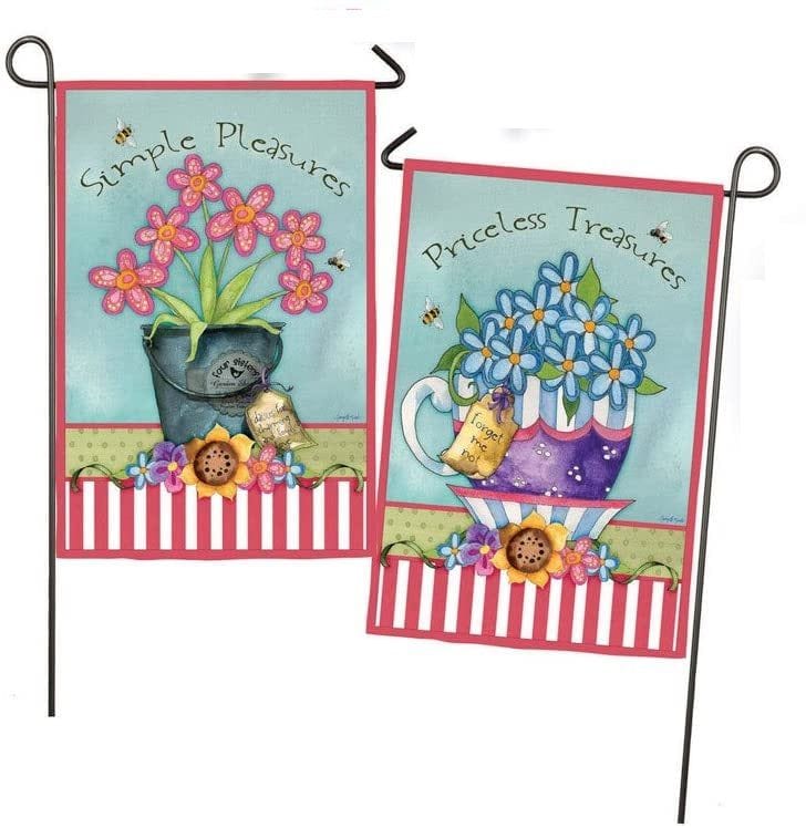 Spring Blooms Garden Flag 2 Sided Simple Pleasures heartlandflags