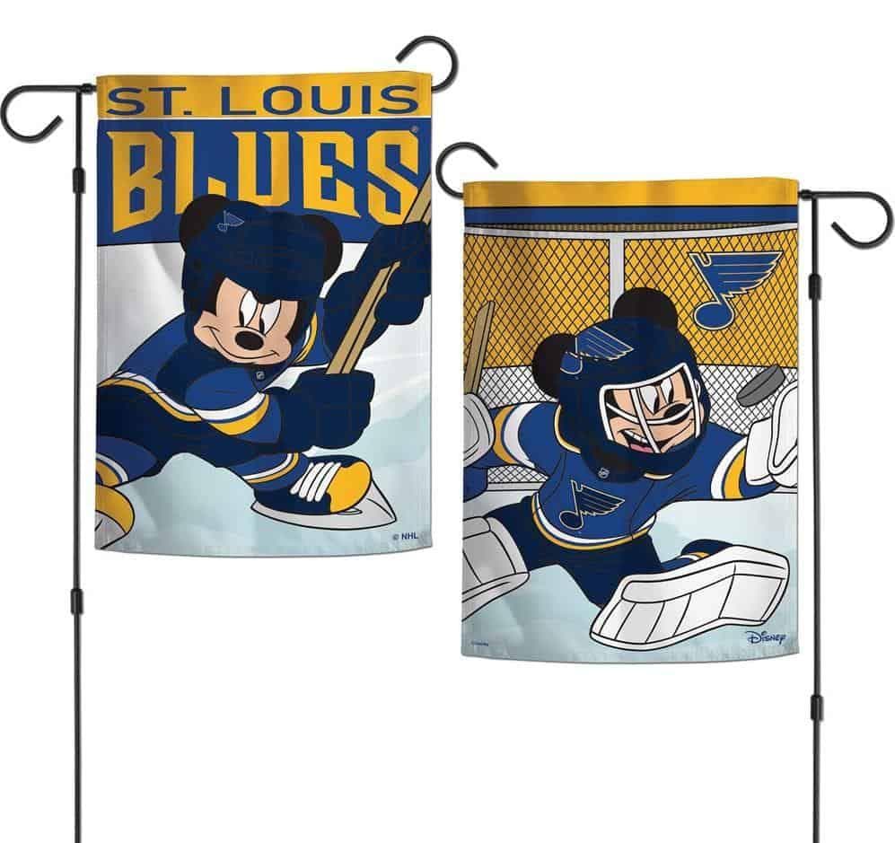 St Louis Blues Garden Flag 2 Sided Mickey Mouse Hockey heartlandflags