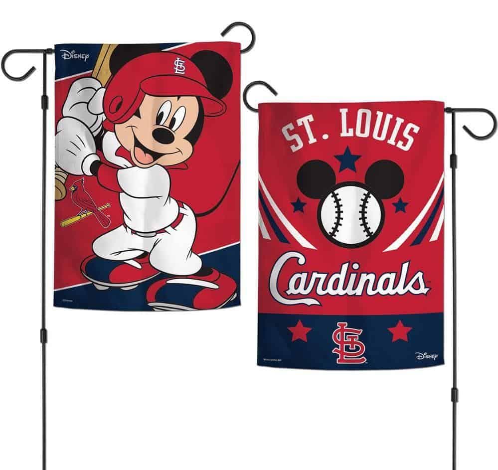 St Louis Cardinals Garden Flag 2 Sided Mickey Mouse heartlandflags