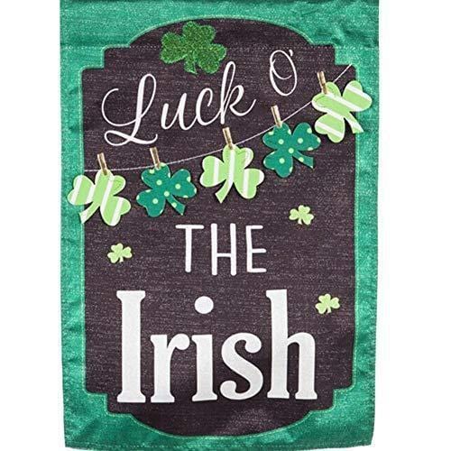 St. Patrick's Day Flag 2 Sided Chalkboard Clovers House Banner heartlandflags