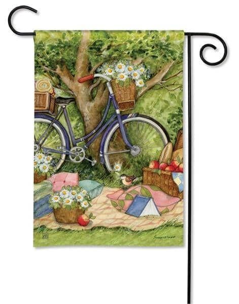 Summertime In The Park Garden Flag 2 Sided Bike heartlandflags