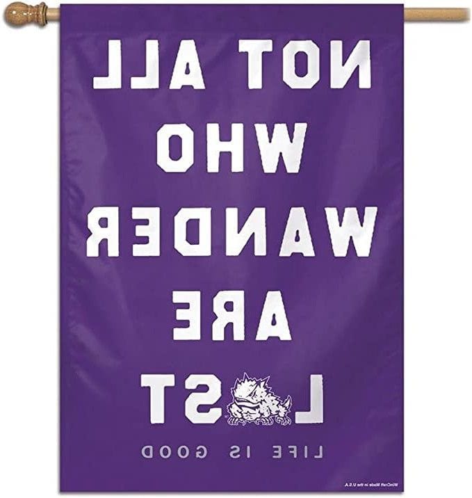 TCU Horned Frogs Life Is Good Vertical House Banner Flag heartlandflags