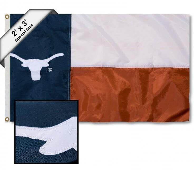 Texas Longhorns Flag State of Texas Applique Various Sizes heartlandflags