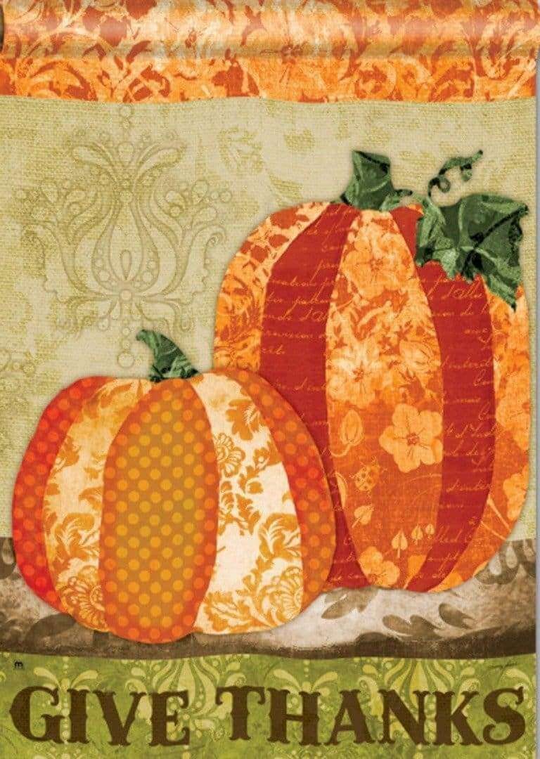 Thanksgiving Flag Pumpkin Tapestry 2 Sided House Banner heartlandflags