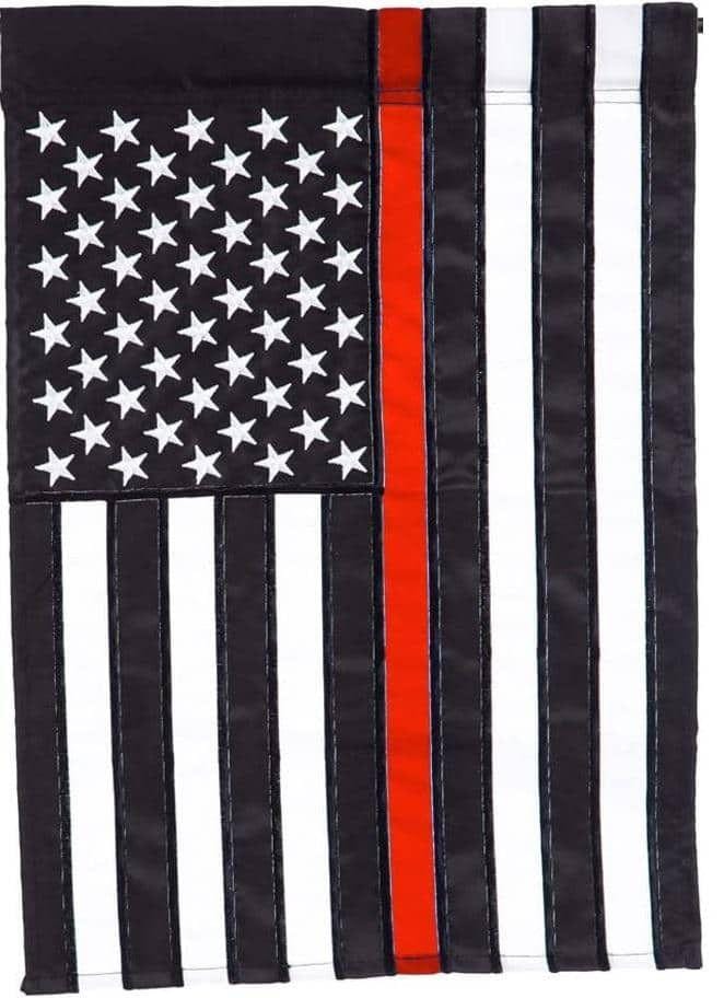 Thin Red Line Garden Flag 2 Sided Firefighter Applique heartlandflags