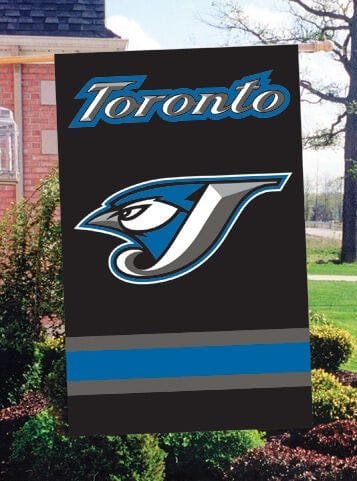 Toronto Blue Jays Flag 2 Sided Applique Throwback Black heartlandflags