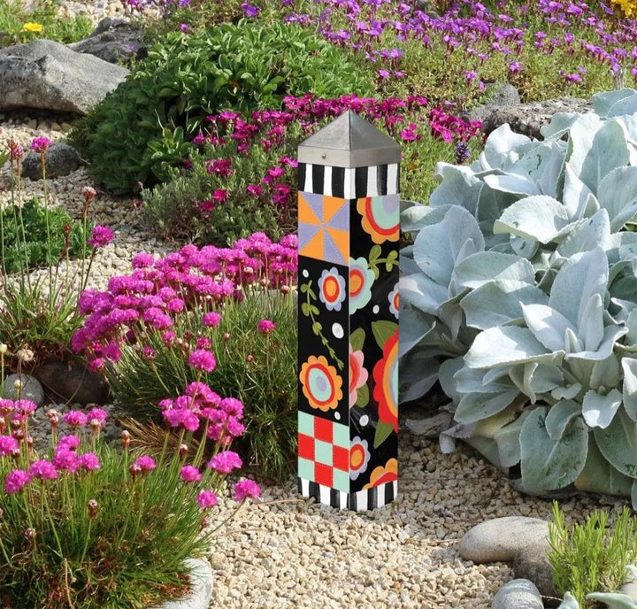 Tossed Flowers Art Peace Pole 20 Inches Tall Jennifer Heynen heartlandflags