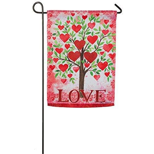 Tree of Love Garden Flag Embellished 2 Sided Valentine heartlandflags