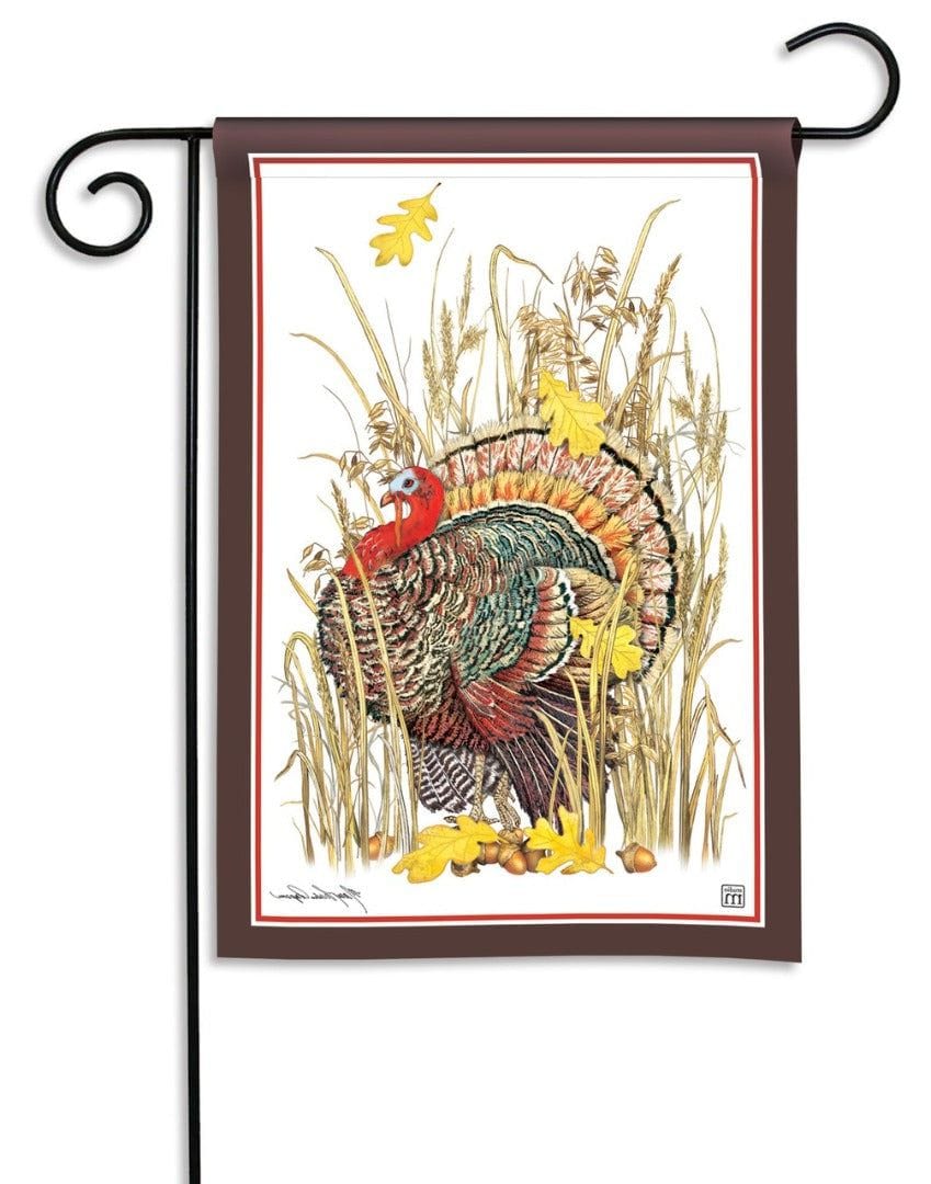 Turkey Hideout Garden Flag 2 Sided Thanksgiving heartlandflags