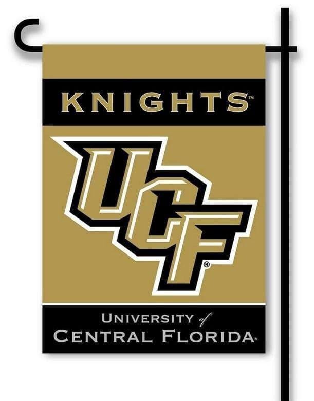 UCF Knights Logo 2 Sided Garden Flag Black Gold heartlandflags