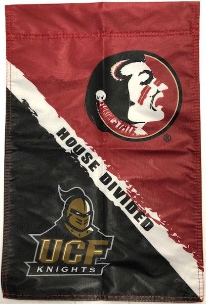 UCF vs Florida State House Divided Garden Flag 2 Sided Rivalry heartlandflags