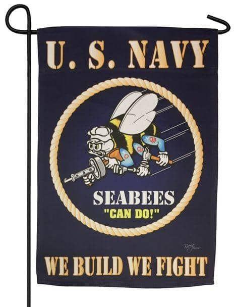 US Seabees 2 Sided Garden Flag We Build We Fight heartlandflags