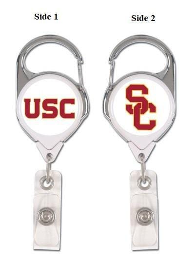 USC Trojans Retractable Reel Badge Holder Two Designs 2 Sided heartlandflags