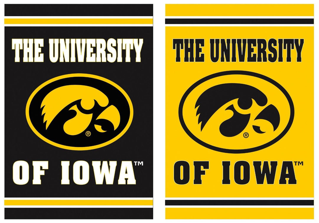 University of Iowa Garden Flag 2 Sided Hawkeyes Textured heartlandflags