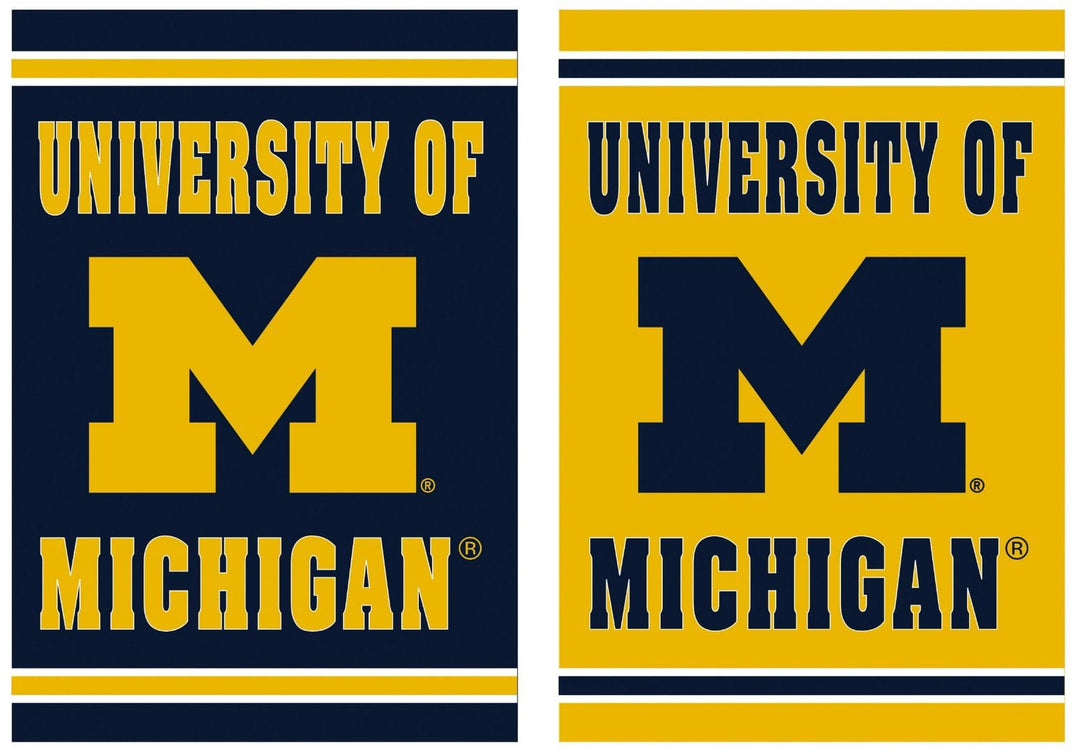 University of Michigan Garden Flag 2 Sided Wolverines heartlandflags