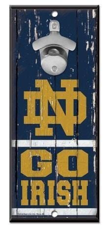 University of Notre Dame Wood Sign Bottle Opener Go Irish heartlandflags