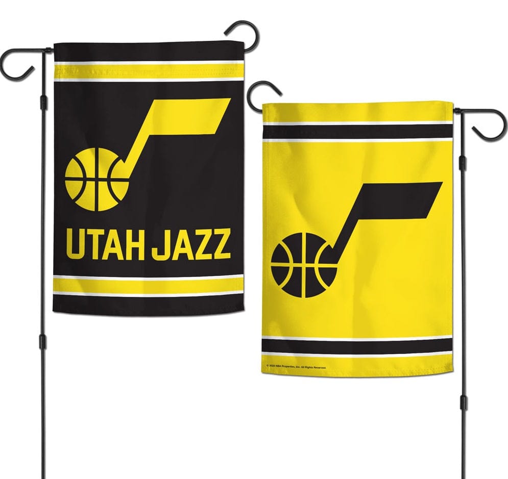 Utah Jazz Garden Flag 2 Sided Yellow Black heartlandflags