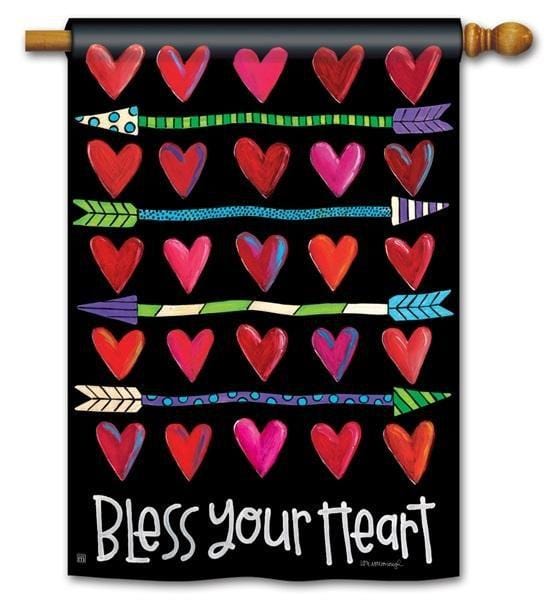 Valentine Hearts and Arrows Flag 2 Sided House Banner heartlandflags