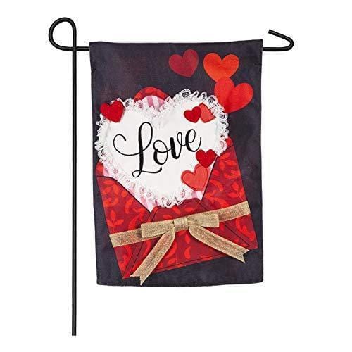 Valentine Love Letter Garden Flag 2 Sided Burlap heartlandflags