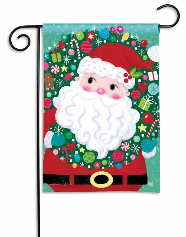 Very Merry Santa Garden Flag 2 Sided Wendy Wiinanen heartlandflags