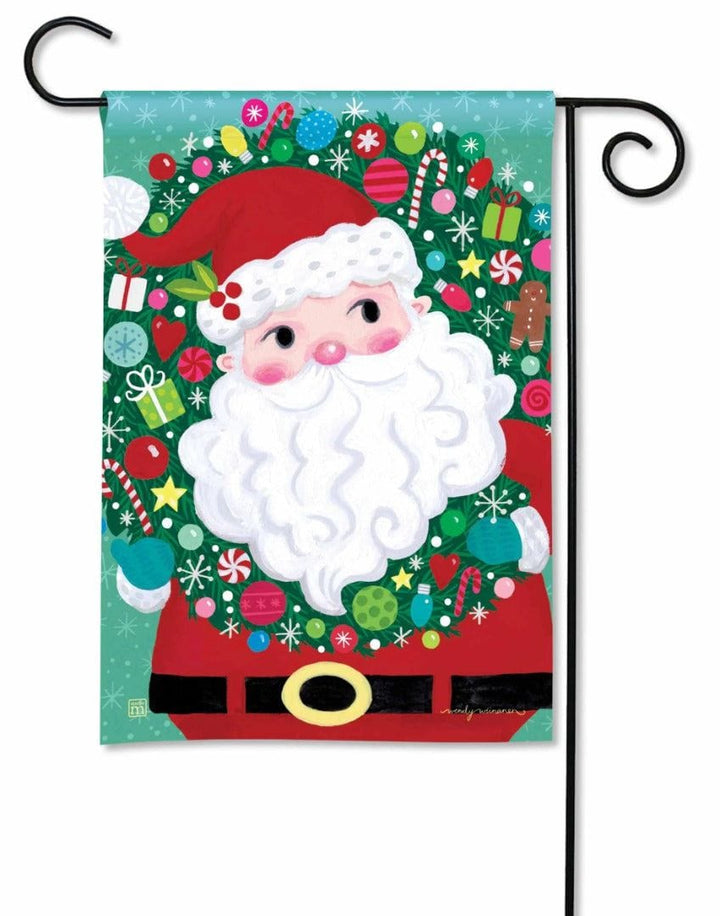 Very Merry Santa Garden Flag 2 Sided Wendy Wiinanen heartlandflags