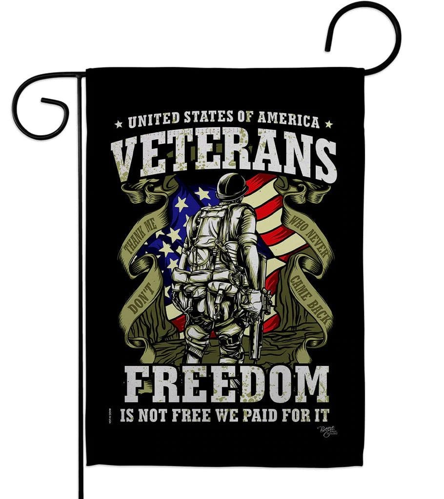 Veterans Freedom Garden Flag 2 Sided We Paid For It heartlandflags