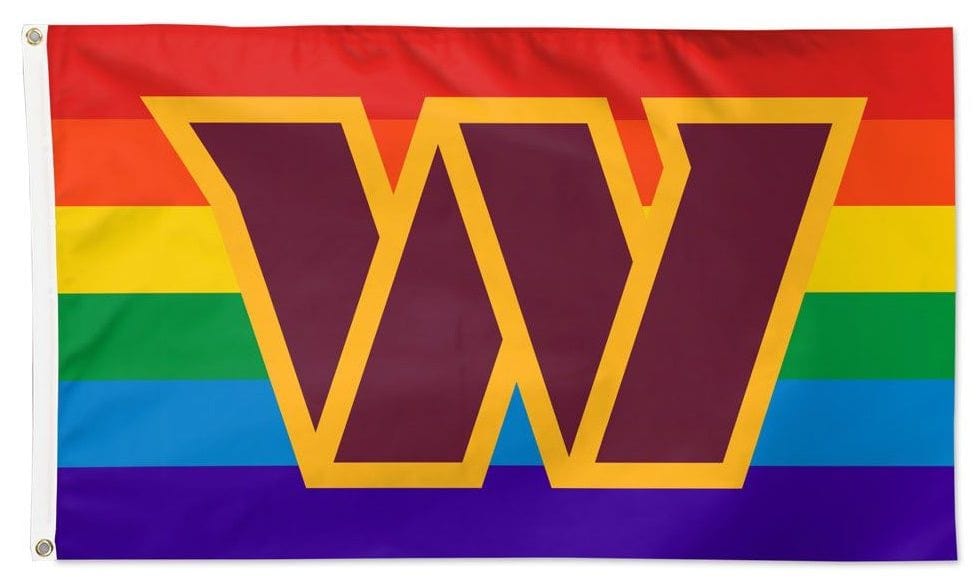 Washington Commanders Flag 3x5 Rainbow Pride heartlandflags