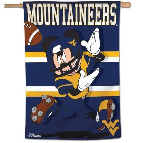 West Virginia Banner Mickey Mouse Mountaineers Football House Flag heartlandflags