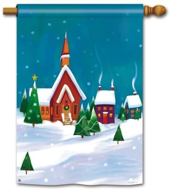 Winter Village Banner 2 Sided House Flag heartlandflags