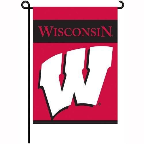 Wisconsin Badgers Garden Flag 2 Sided W Logo heartlandflags