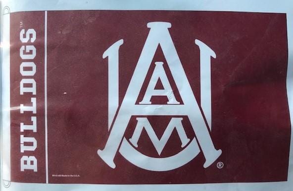 Alabama A&M Flag 3x5 Logo D-Rings heartlandflags