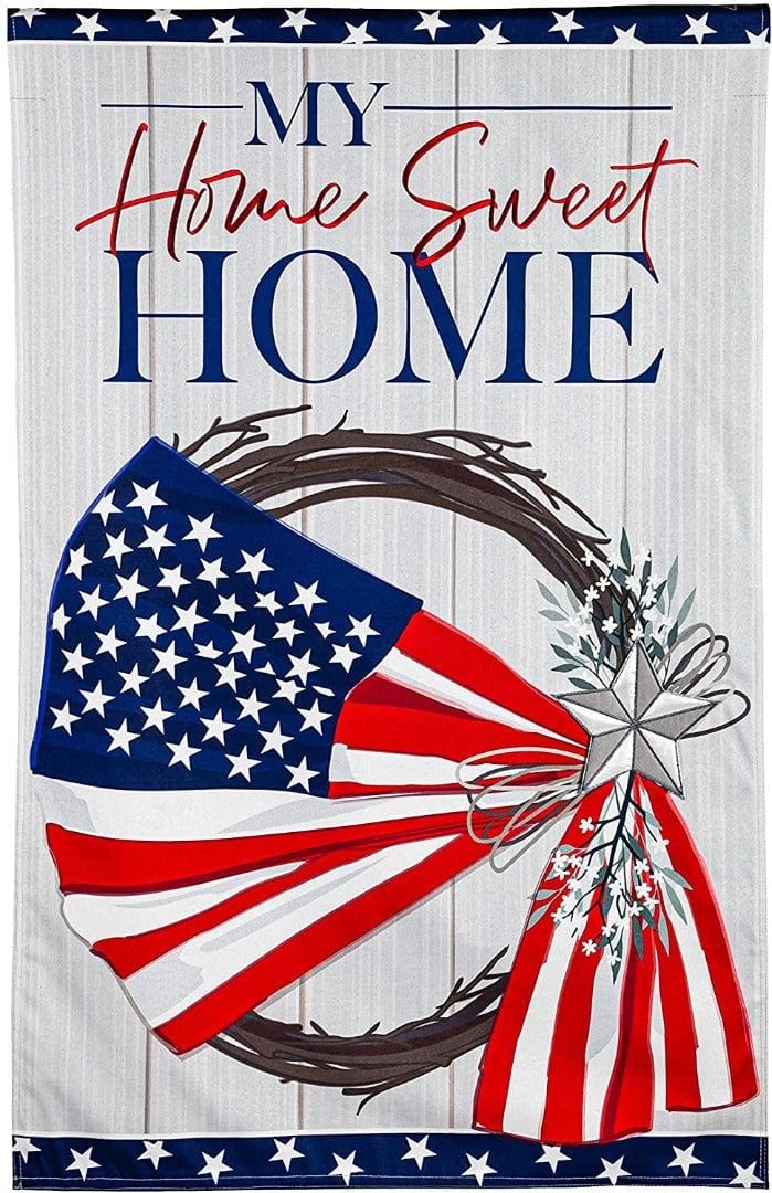 American Flag Wreath Flag 2 Sided House Banner Patriotic heartlandflags