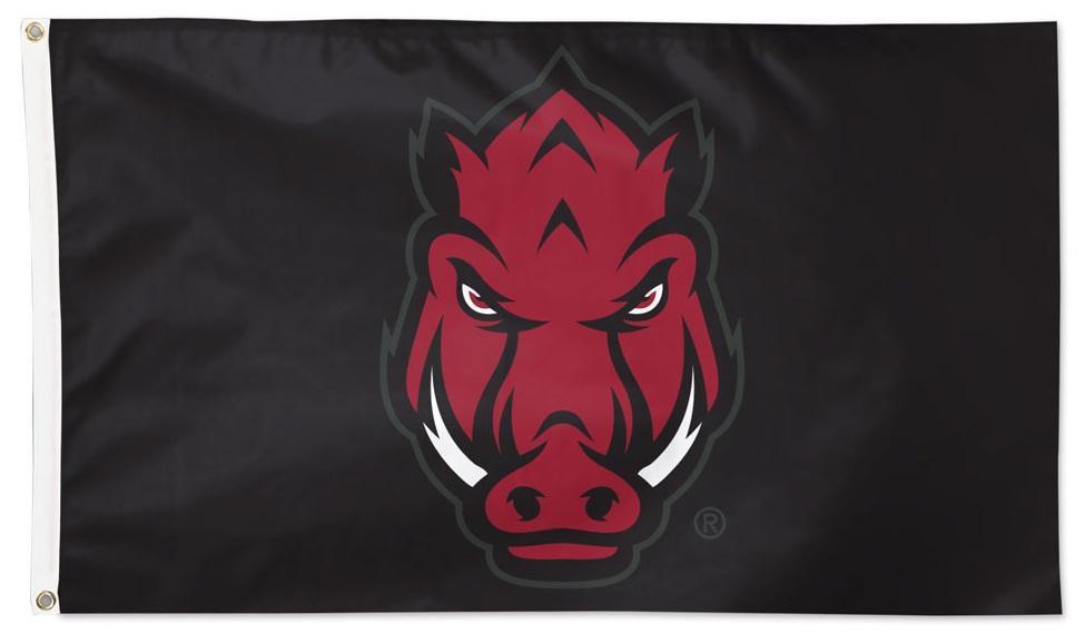 Arkansas Razorbacks Flag 3x5 Logo Black heartlandflags