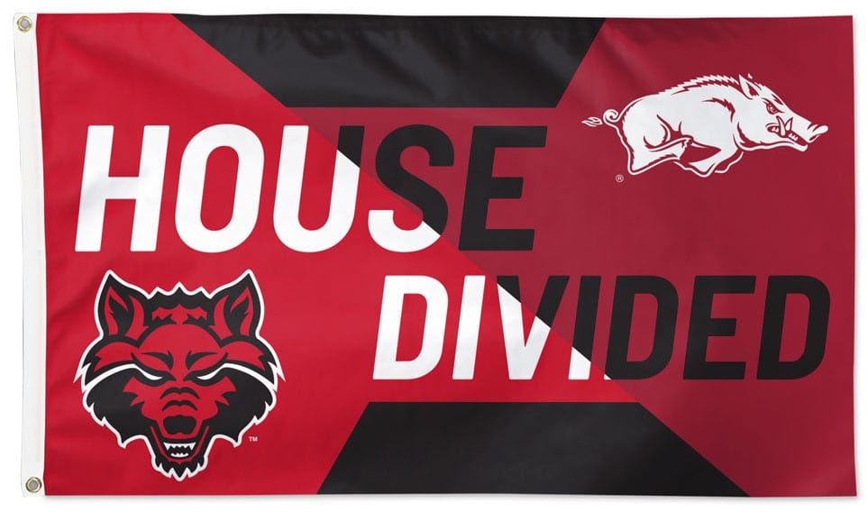 Arkansas vs Arkansas State Flag 3x5 House Divided Rivalry heartlandflags