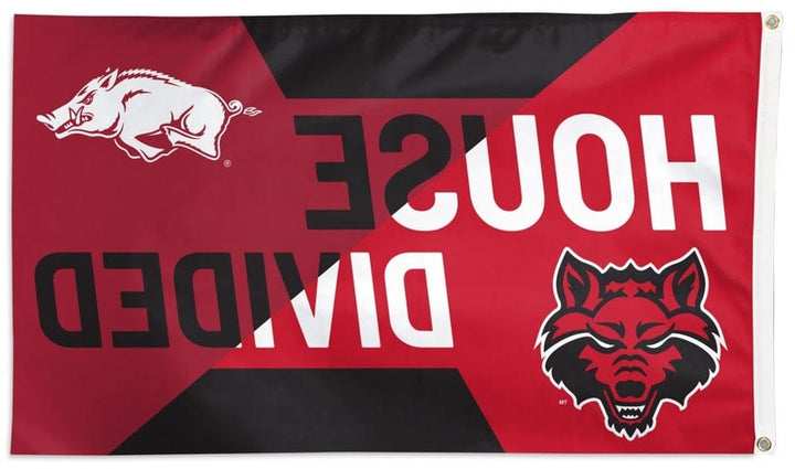 Arkansas vs Arkansas State Flag 3x5 House Divided Rivalry heartlandflags