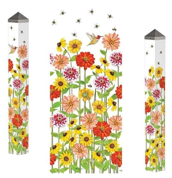 Birds and Bees Art Pole 40 Inches Tall Sunflowers heartlandflags