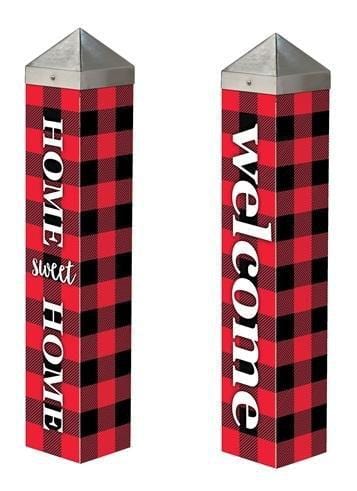 Buffalo Check Art Pole 20 Inches Tall Home Sweet Home heartlandflags