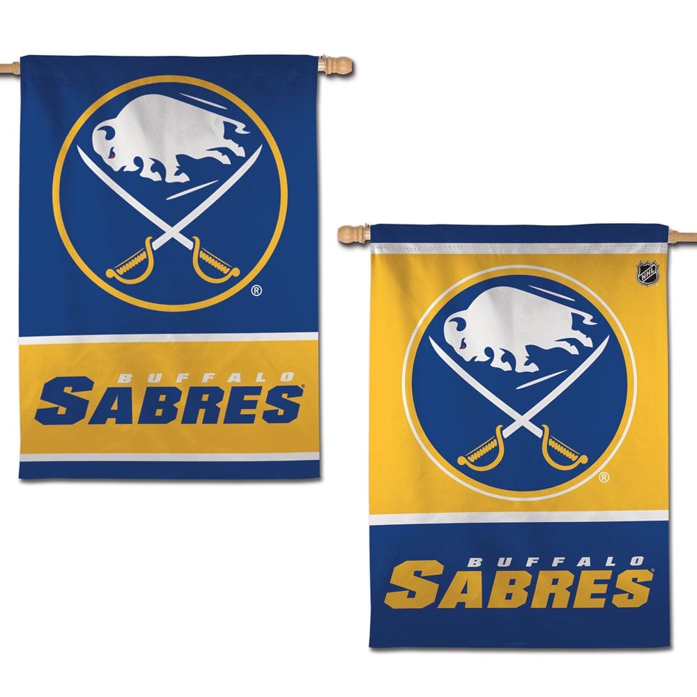 Buffalo Sabres Banner 2 Sided Vertical Flag Double Logo heartlandflags