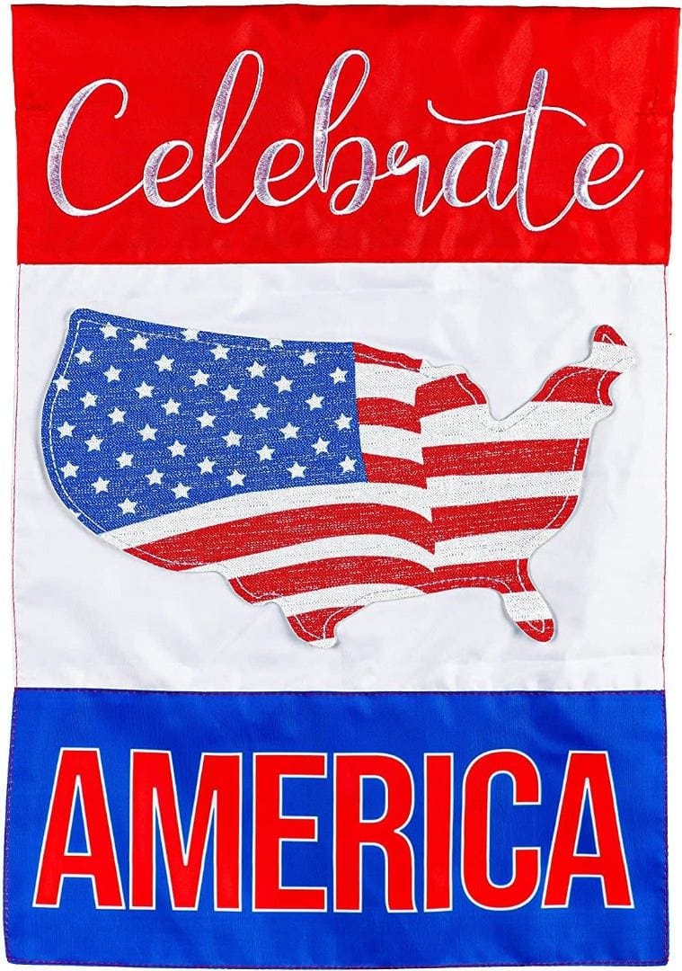 Celebrate America Garden Flag 2 Sided Applique heartlandflags