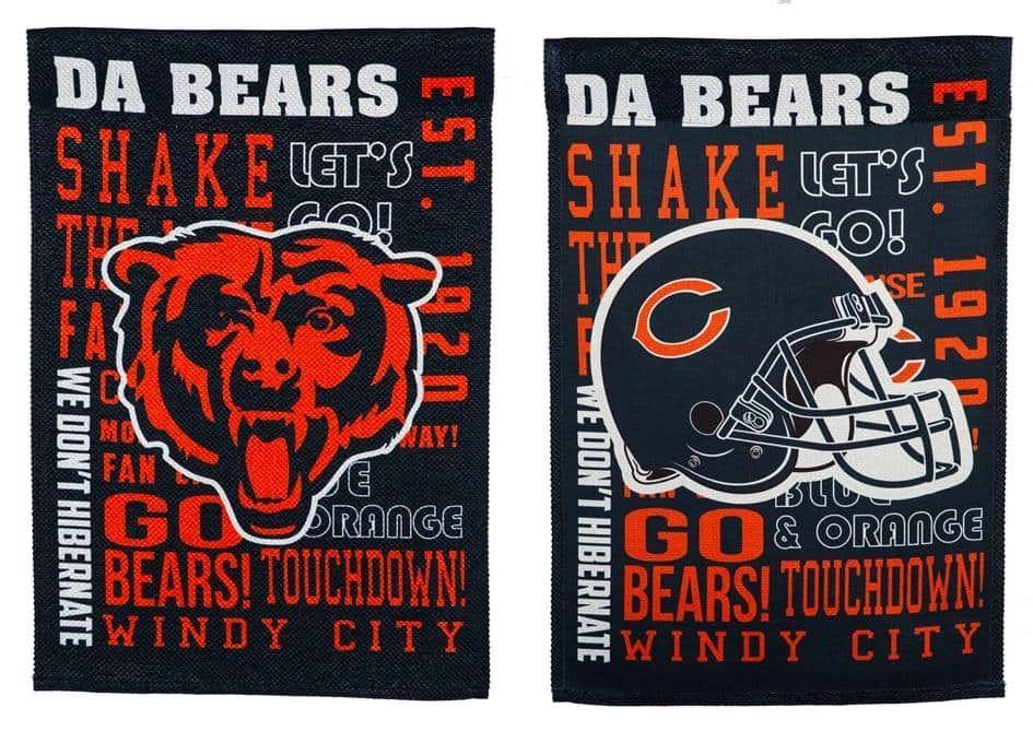 Chicago Bears Garden Flag 2 Sided Fan Rules Windy City heartlandflags