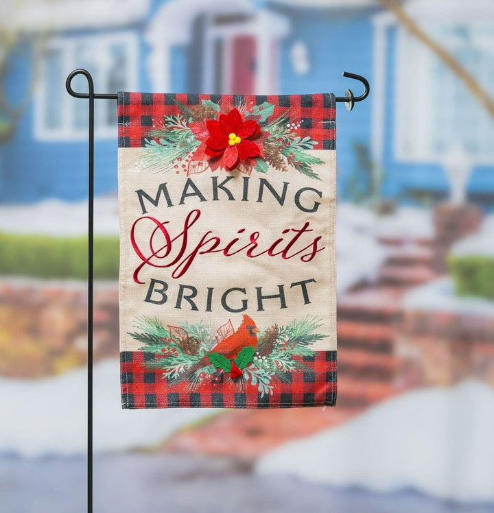 Christmas Joy Garden Flag 2 Sided Making Spirits Bright heartlandflags