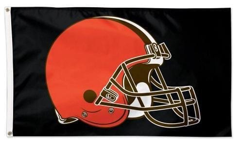 Cleveland Browns Flag 3x5 Helmet on Black heartlandflags